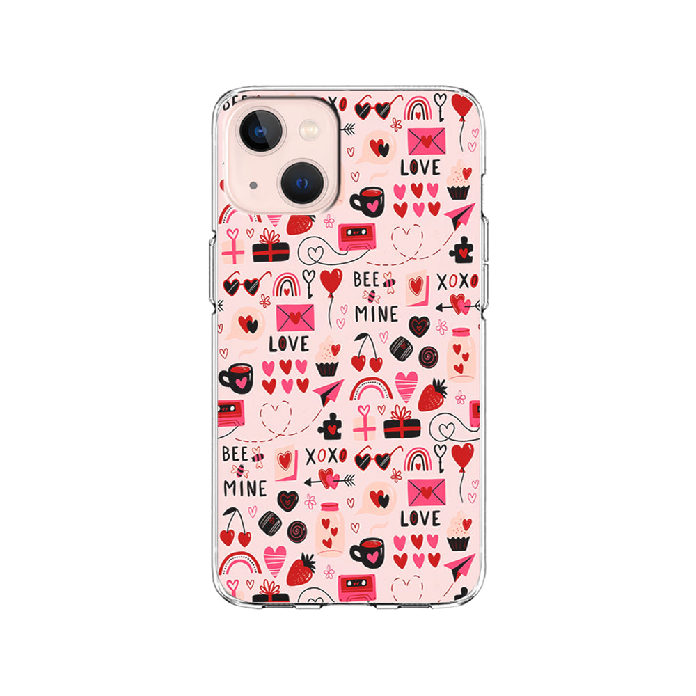 Valentine’s Day Love Pattern iPhone 15 Plus Case