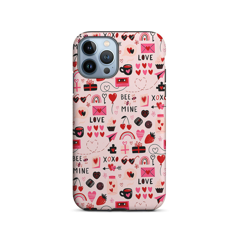 Valentine’s Day Love Pattern iPhone 14 Pro Case