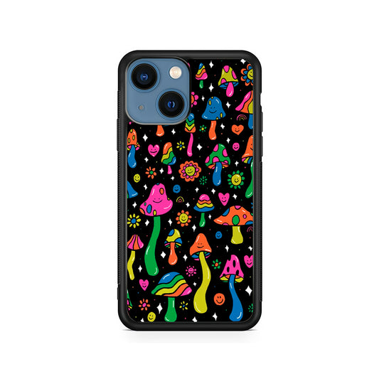 Various Mushrooms Smile Colorful iPhone 14 Plus Case