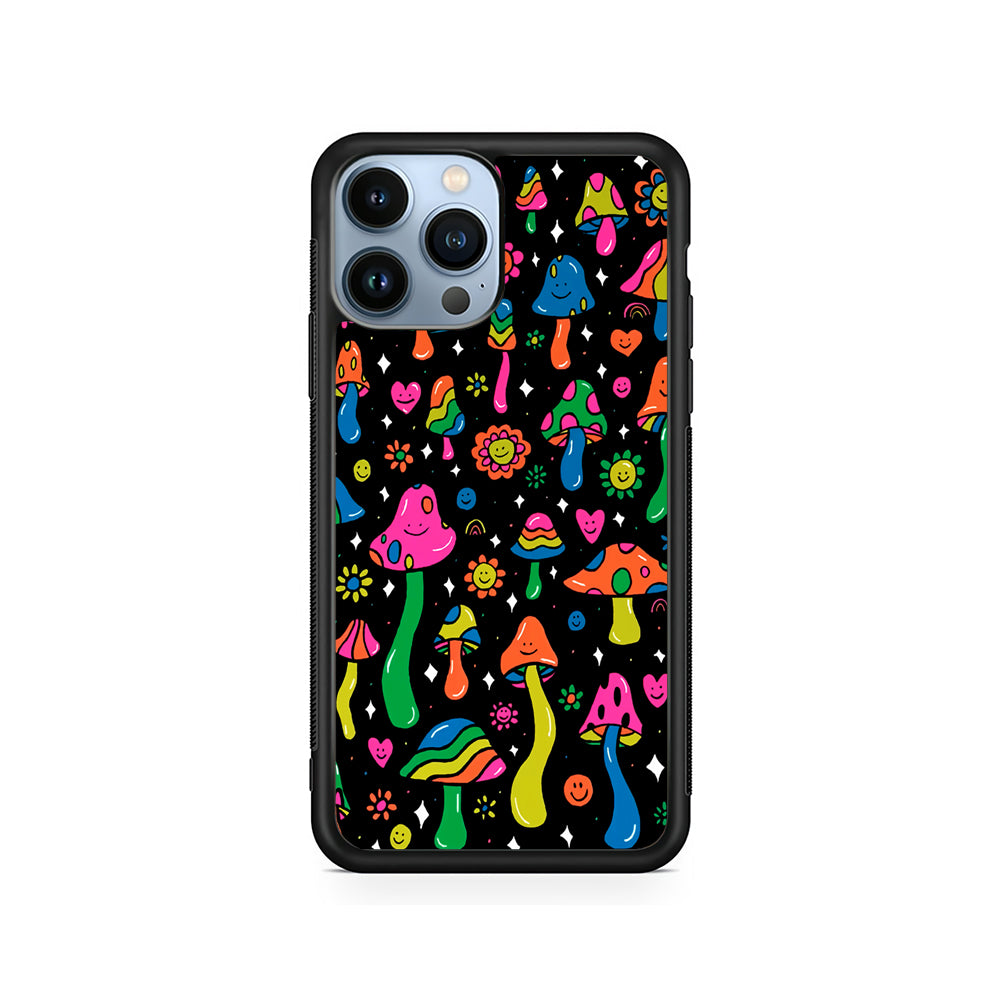 Various Mushrooms Smile Colorful iPhone 14 Pro Case