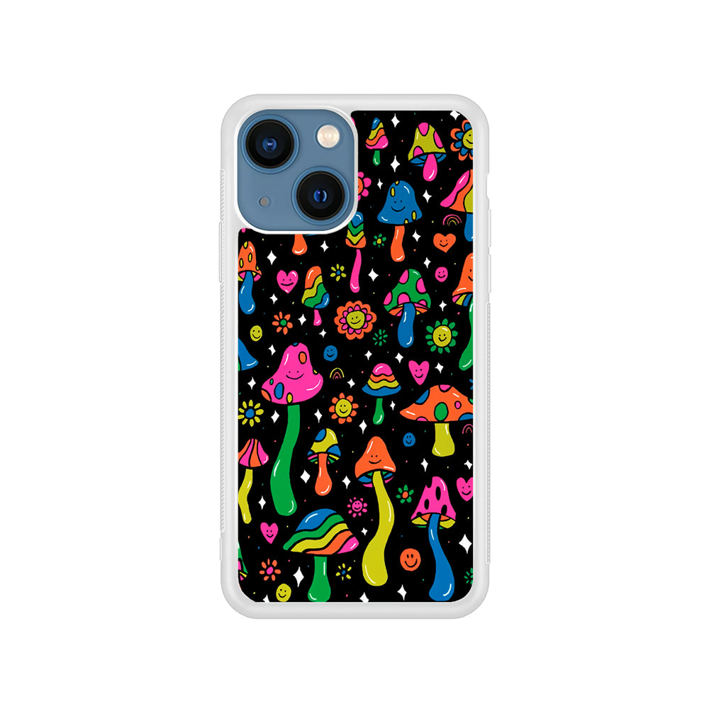 Various Mushrooms Smile Colorful iPhone 14 Case