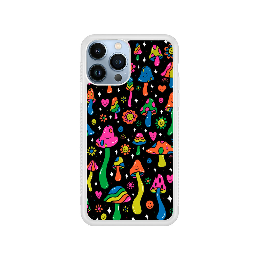 Various Mushrooms Smile Colorful iPhone 14 Pro Case