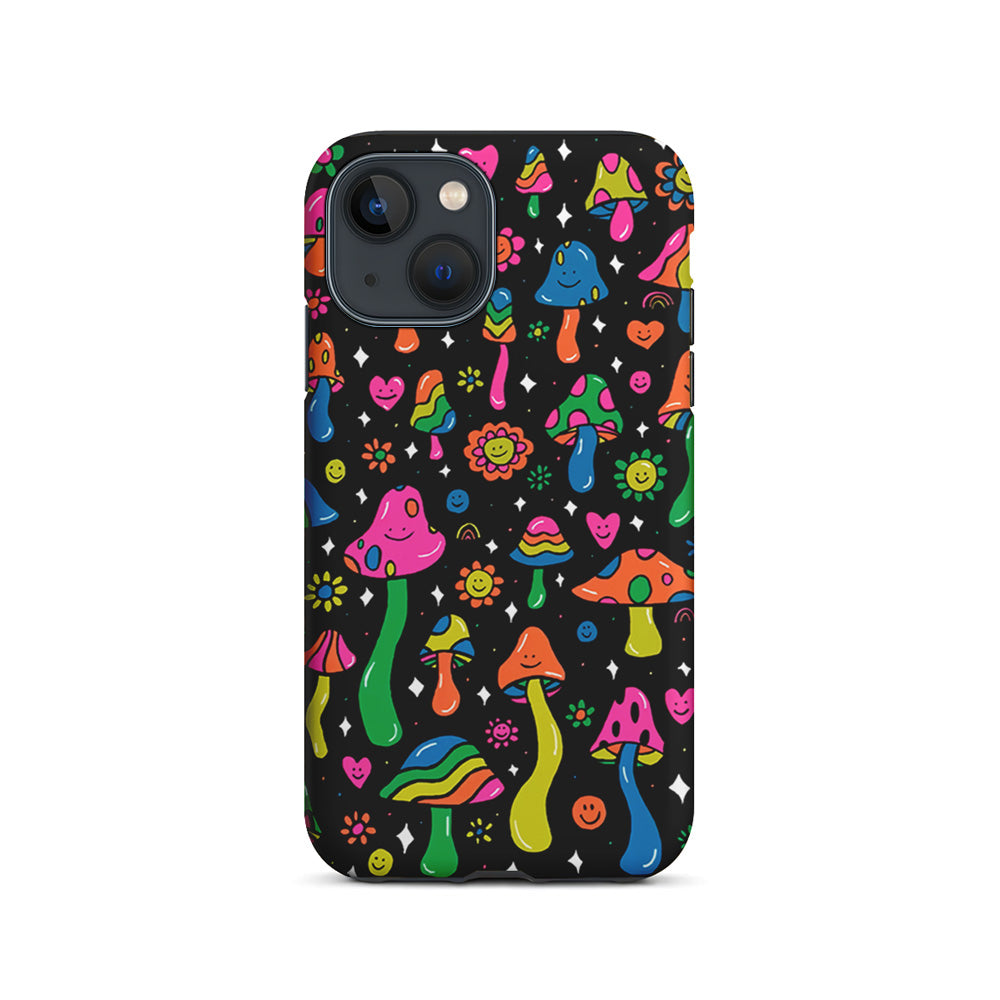 Various Mushrooms Smile Colorful iPhone 14 Case