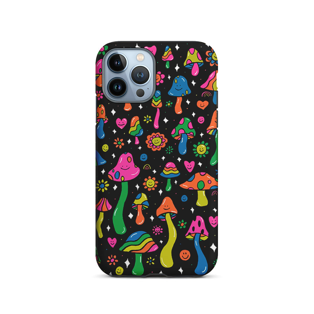 Various Mushrooms Smile Colorful iPhone 14 Pro Case