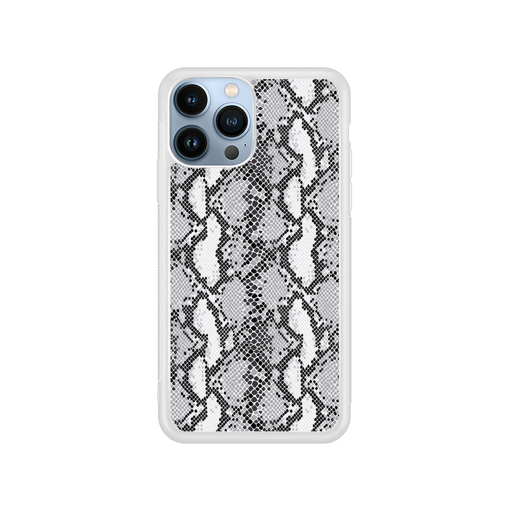 White Snake Skin Pattern iPhone 14 Pro Case