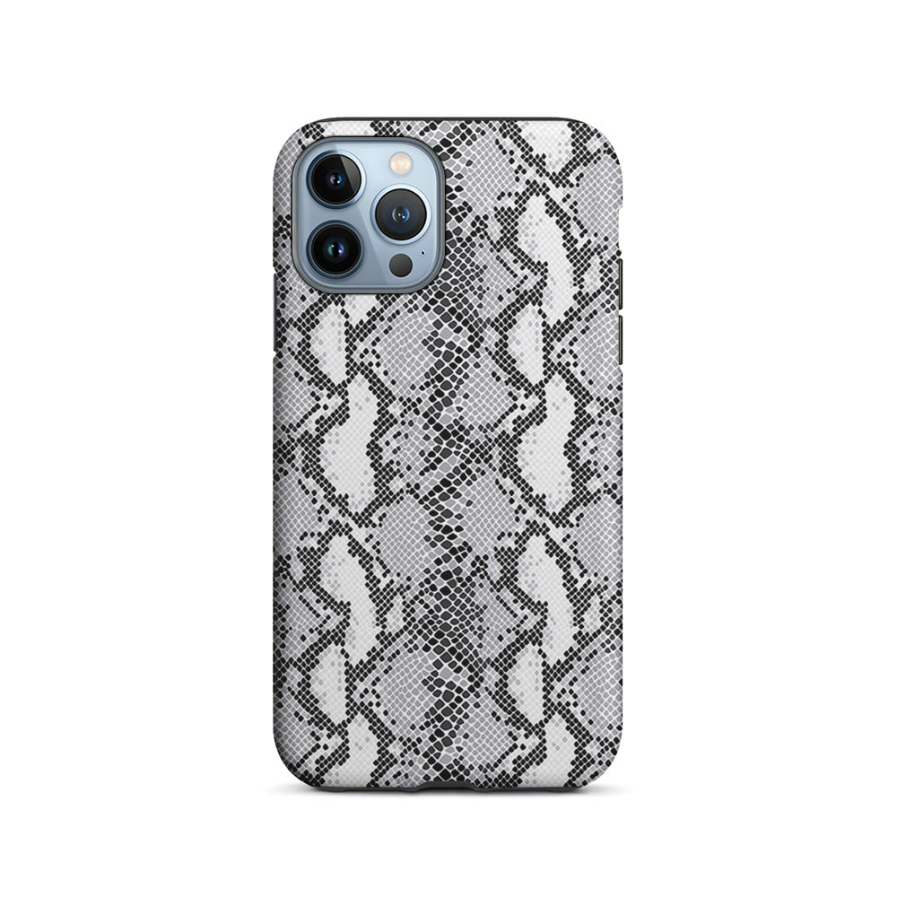 White Snake Skin Pattern iPhone 14 Pro Case