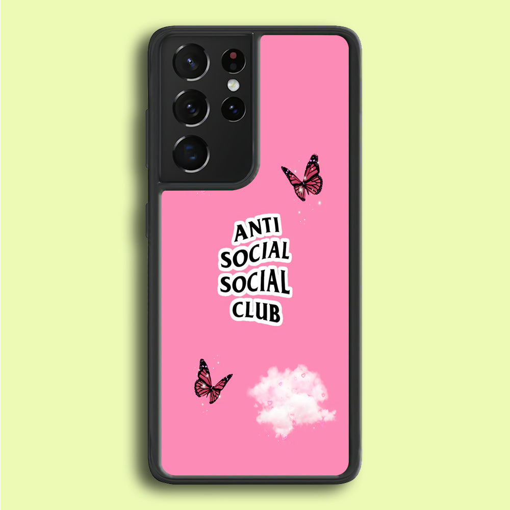 Anti Social Club Pink Samsung Galaxy S21 Ultra Case