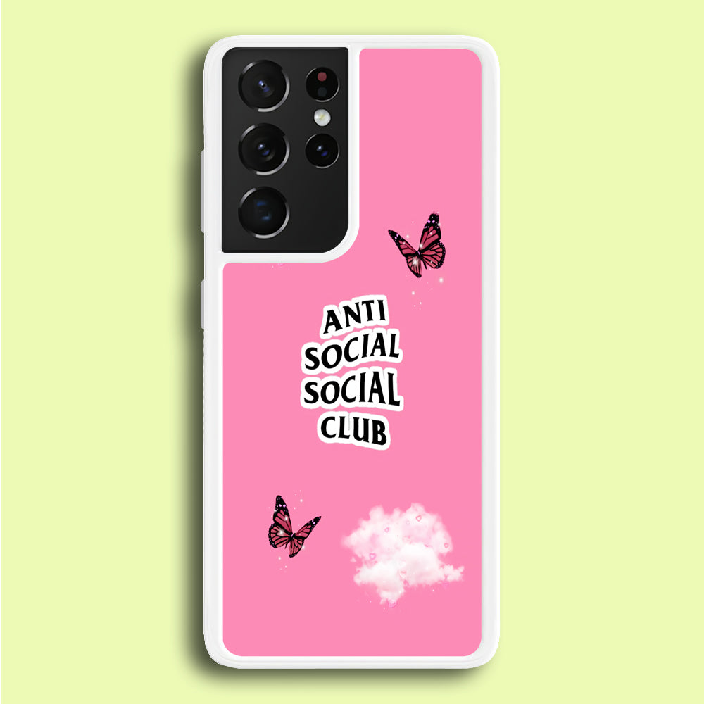 Anti Social Club Pink Samsung Galaxy S21 Ultra Case