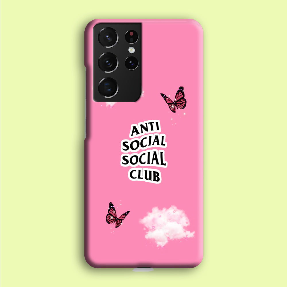 Anti Social Club Pink Samsung Galaxy S21 Ultra Case