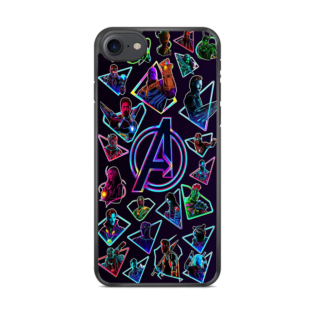 Avengers Characters Purple iPhone 8 Case