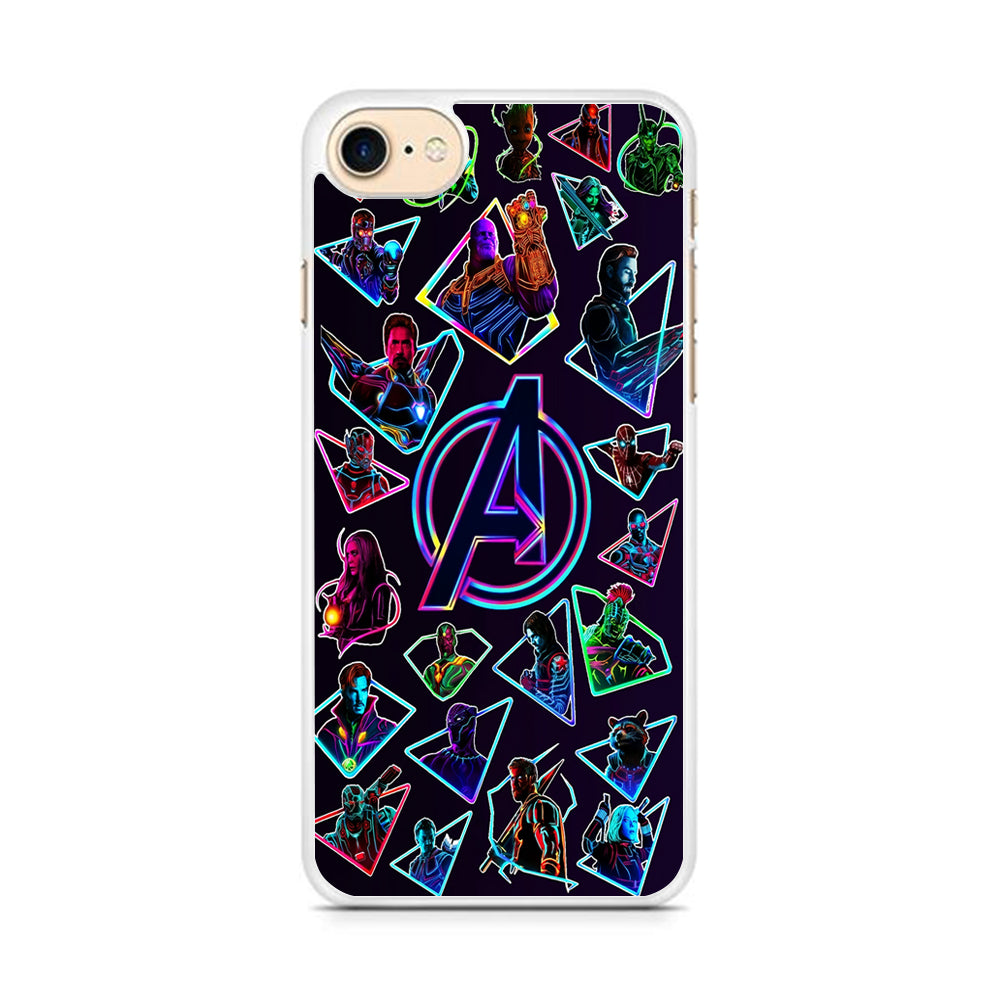 Avengers Characters Purple iPhone 8 Case