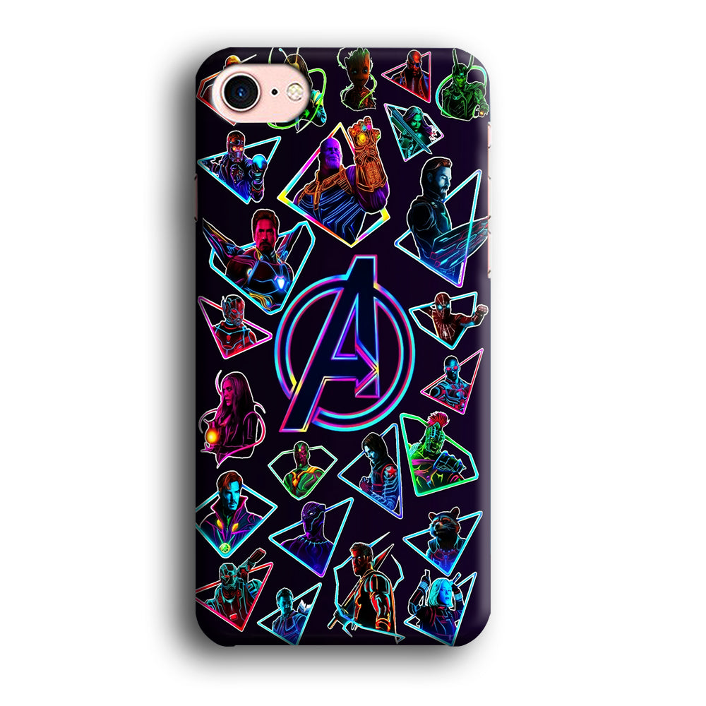 Avengers Characters Purple iPhone 8 Case