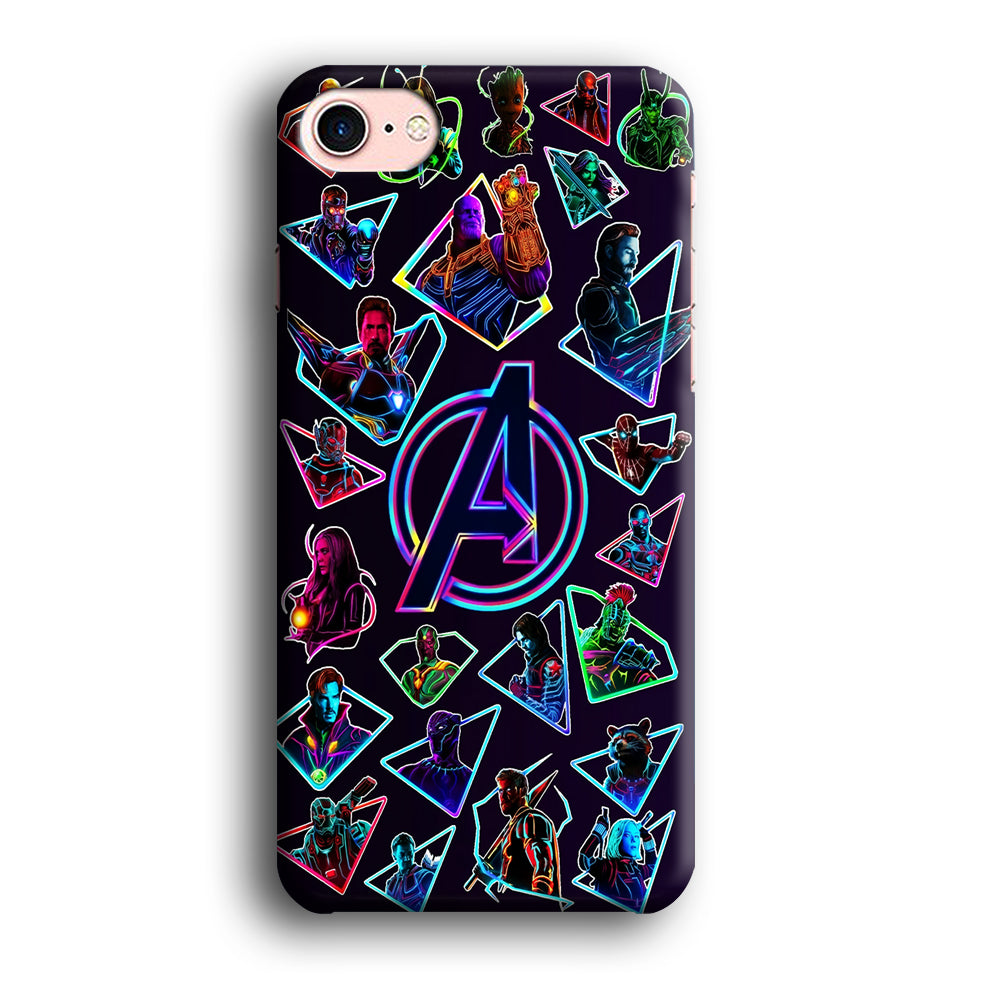 Avengers Characters Purple iPhone SE 2020 Case