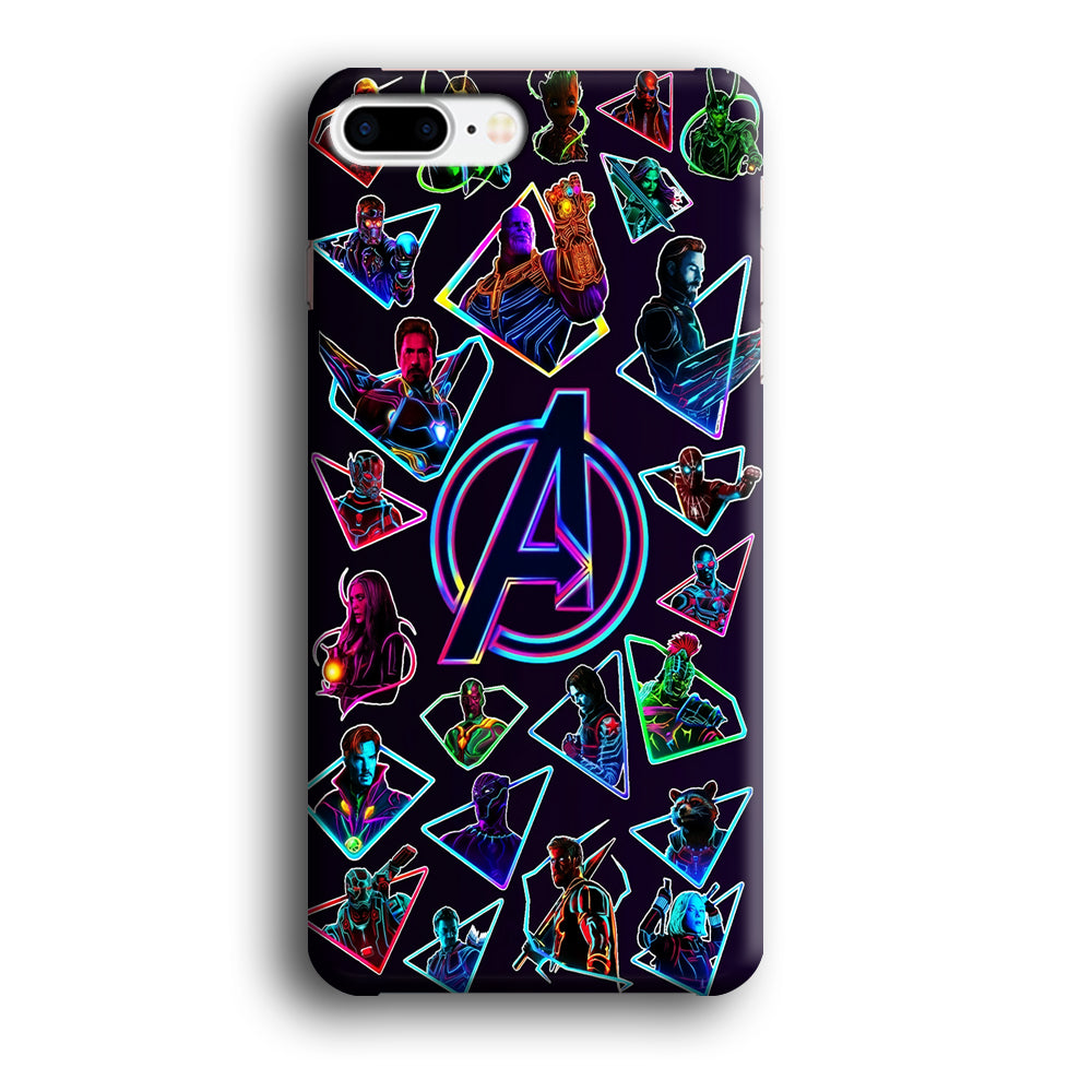 Avengers Characters Purple iPhone 8 Plus Case