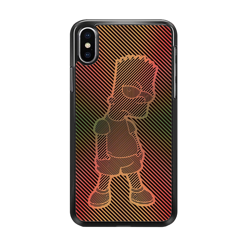 Bart Simpson Striped Colorful iPhone X Case