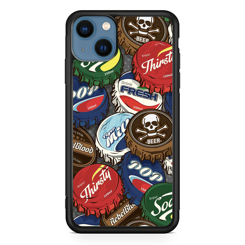 Bottle Cap Doodle iPhone 13 Mini Case