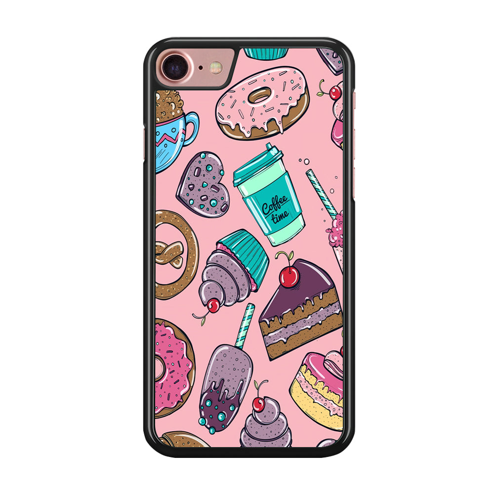 Cake and Snack Doodle iPhone 8 Case