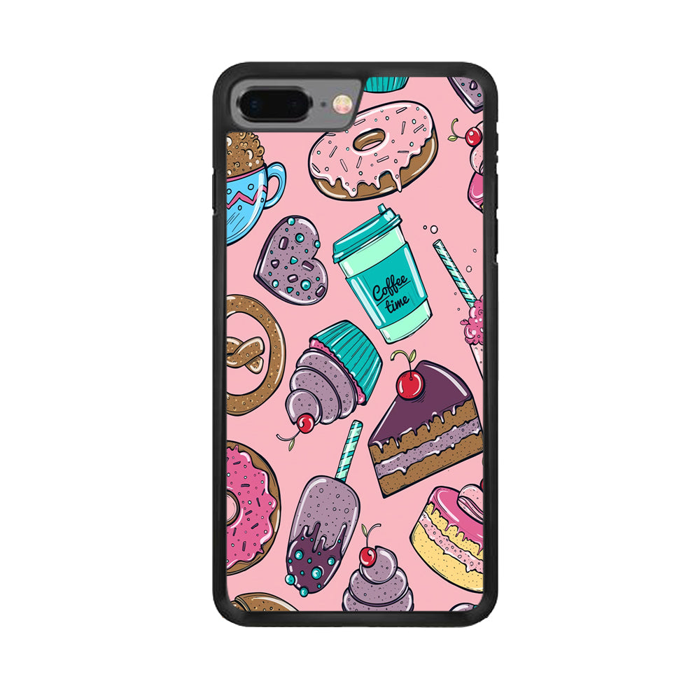 Cake and Snack Doodle iPhone 8 Plus Case