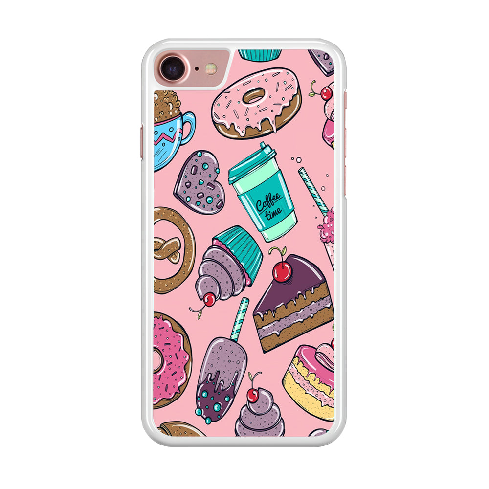 Cake and Snack Doodle iPhone 8 Case