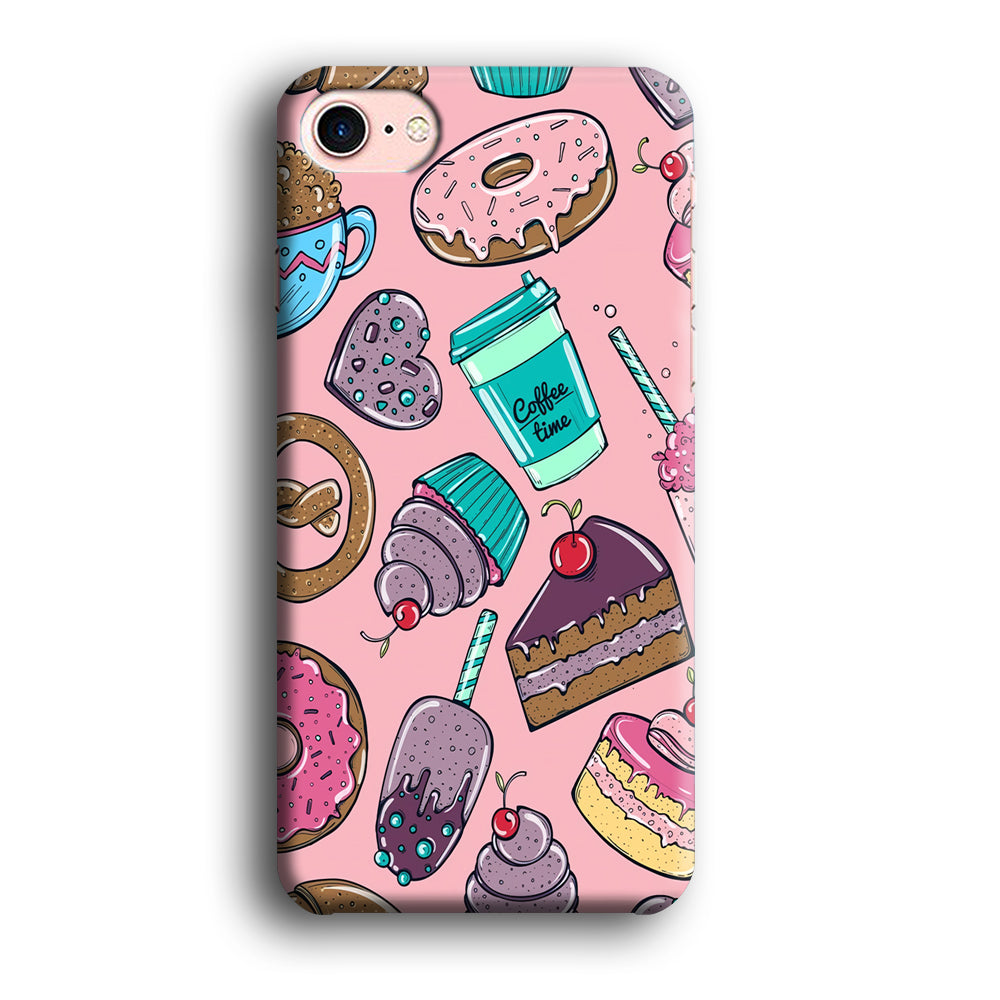 Cake and Snack Doodle iPhone 8 Case