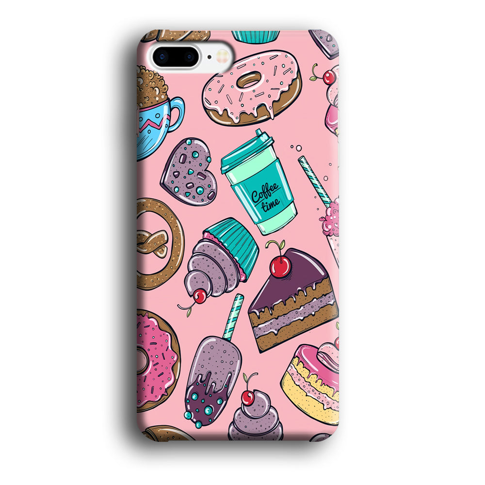 Cake and Snack Doodle iPhone 8 Plus Case