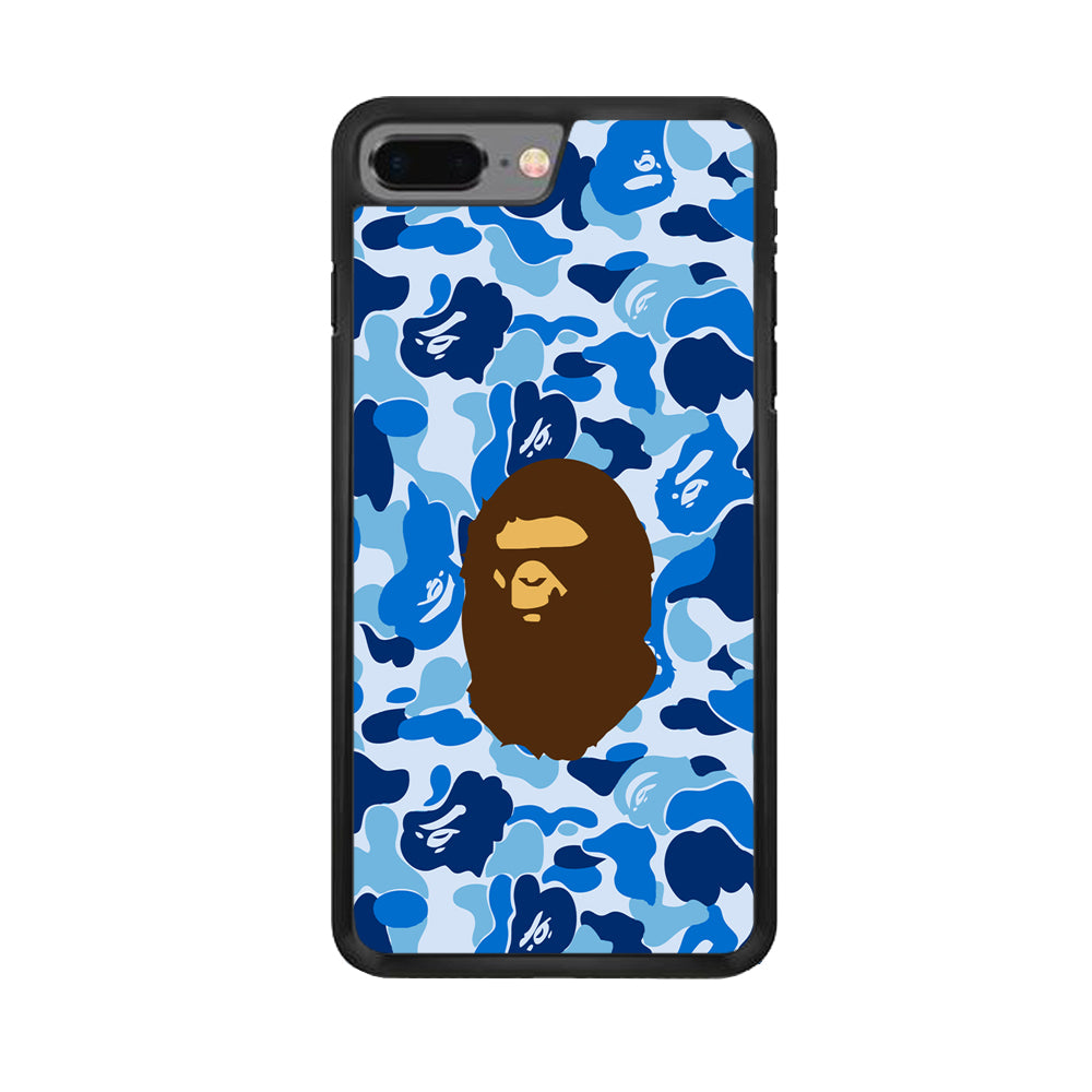 Camo Blue Head Monkey iPhone 8 Plus Case