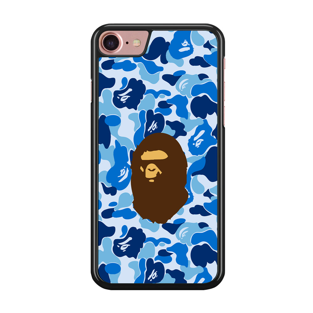 Camo Blue Head Monkey iPhone 8 Case