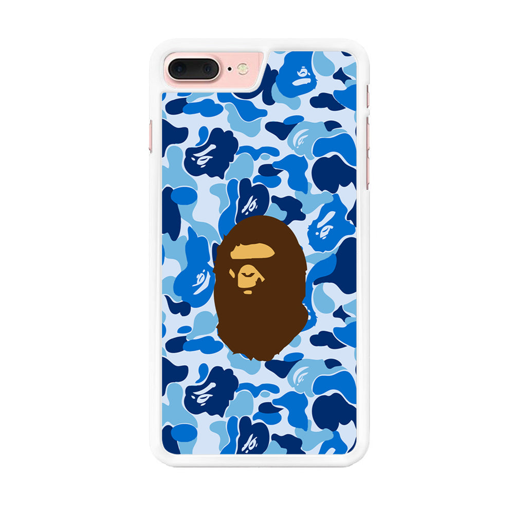 Camo Blue Head Monkey iPhone 8 Plus Case