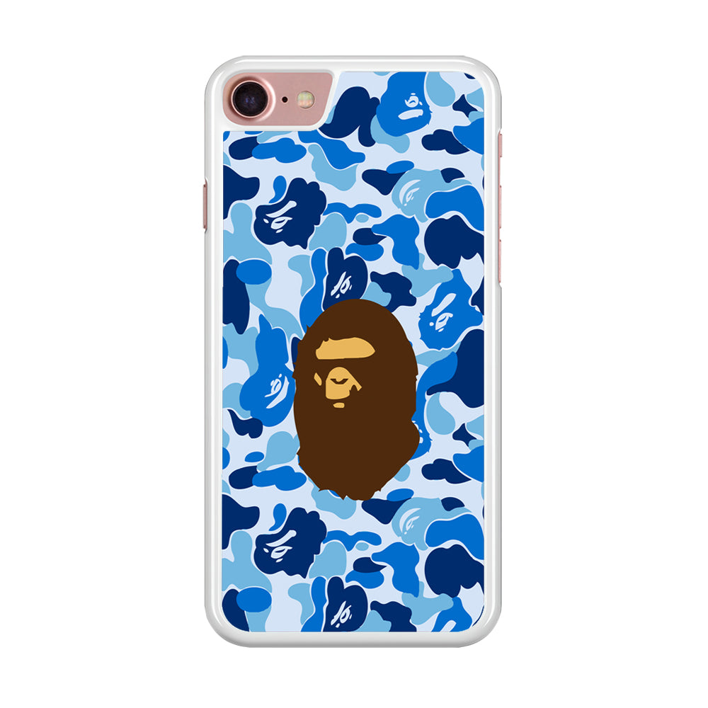 Camo Blue Head Monkey iPhone 8 Case