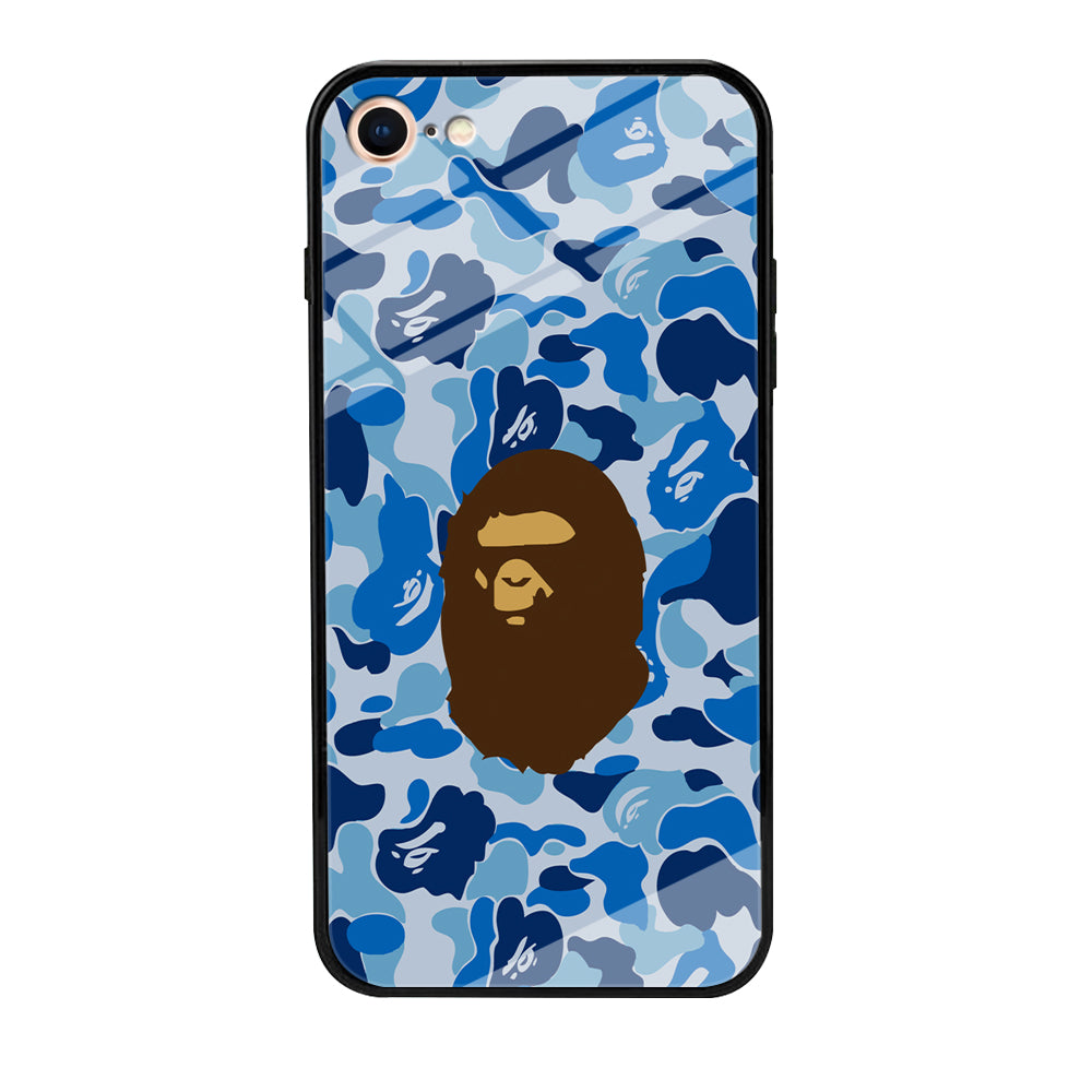 Camo Blue Head Monkey iPhone 8 Case