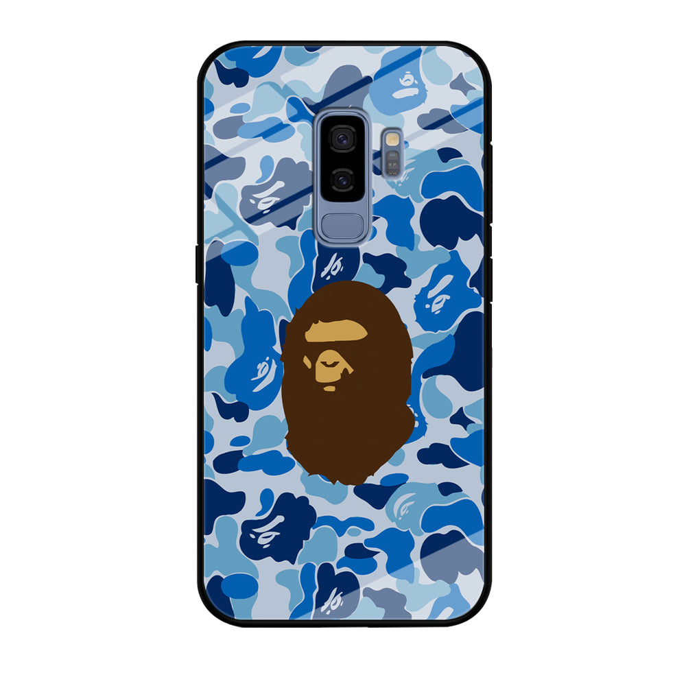 Camo Blue Head Monkey Samsung Galaxy S9 Plus Case