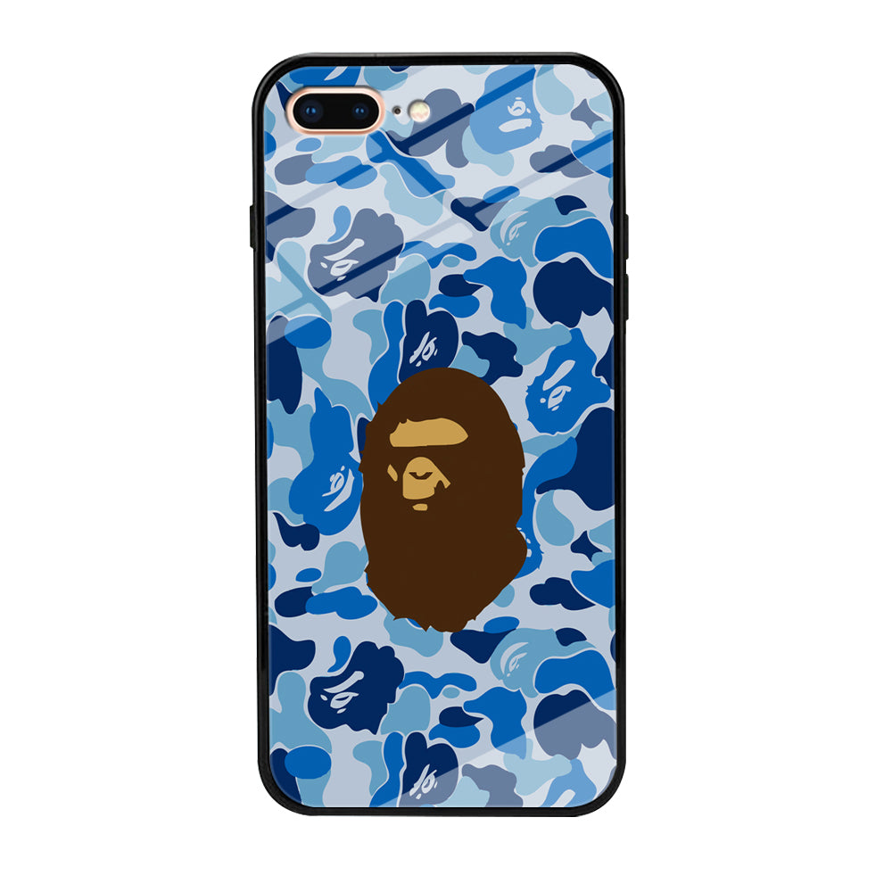 Camo Blue Head Monkey iPhone 8 Plus Case