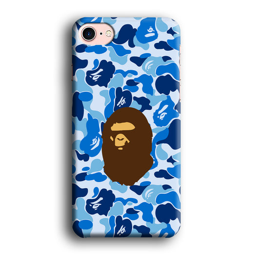 Camo Blue Head Monkey iPhone 8 Case