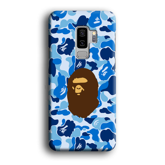 Camo Blue Head Monkey Samsung Galaxy S9 Plus Case