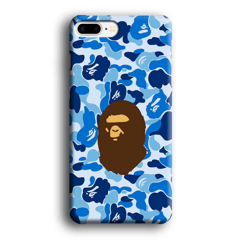 Camo Blue Head Monkey iPhone 8 Plus Case