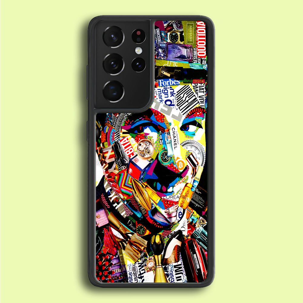 Charlie Chaplin Abstract Art  Samsung Galaxy S21 Ultra Case