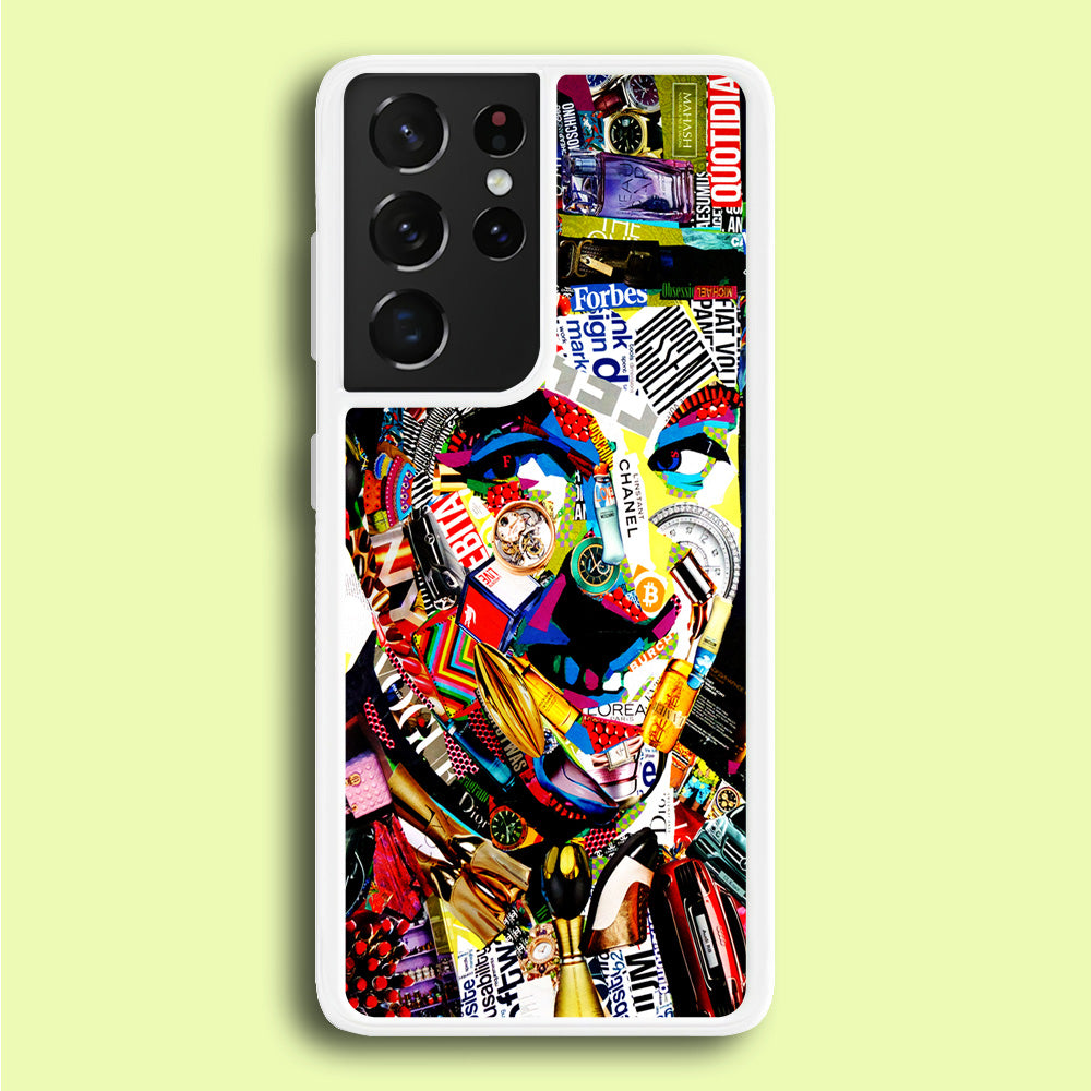 Charlie Chaplin Abstract Art  Samsung Galaxy S21 Ultra Case