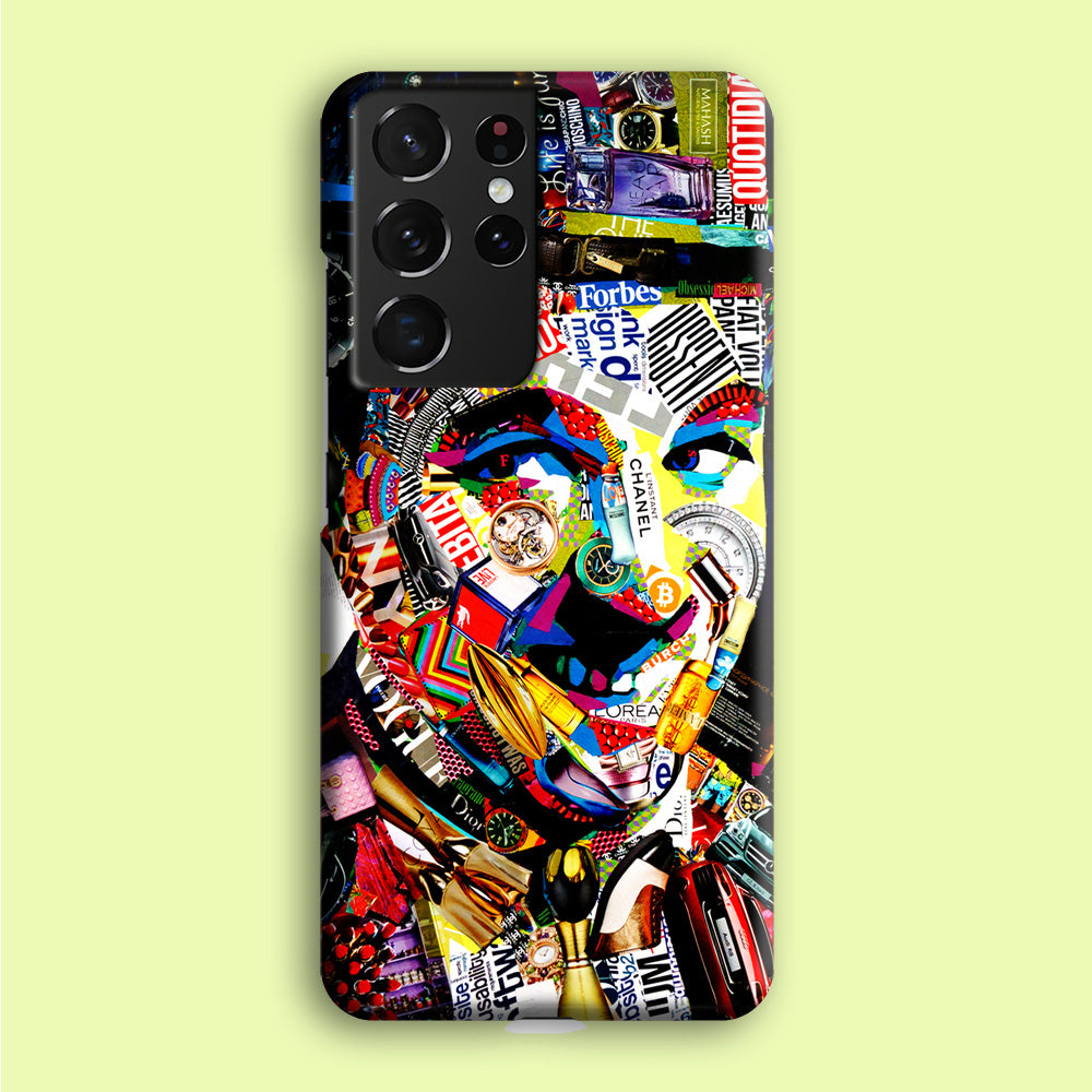 Charlie Chaplin Abstract Art  Samsung Galaxy S21 Ultra Case