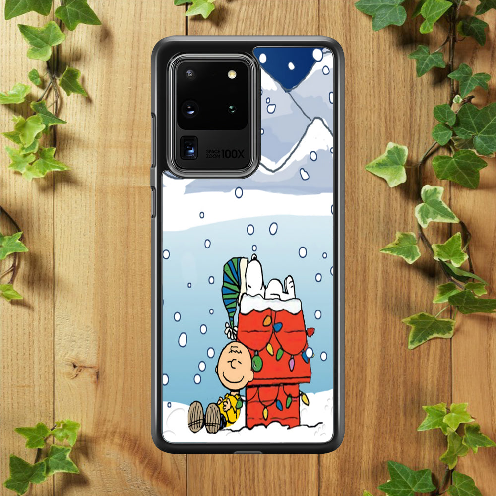 Charlie and Snoopy Sleep on The Snow Samsung Galaxy S20 Ultra Case