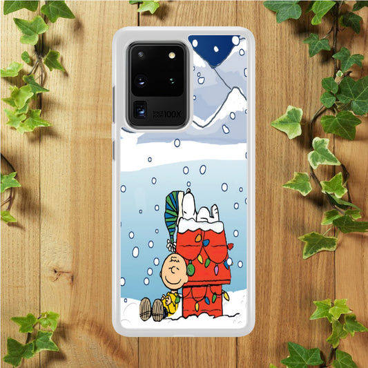 Charlie and Snoopy Sleep on The Snow Samsung Galaxy S20 Ultra Case