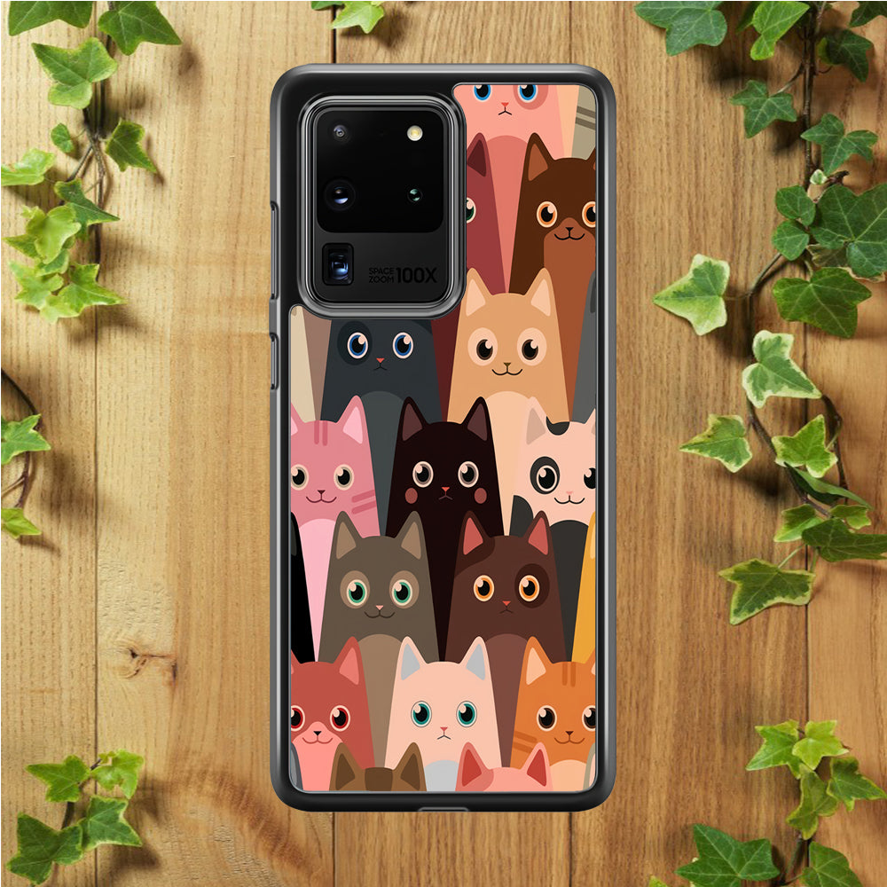 Cute Cat Doodle Samsung Galaxy S20 Ultra Case