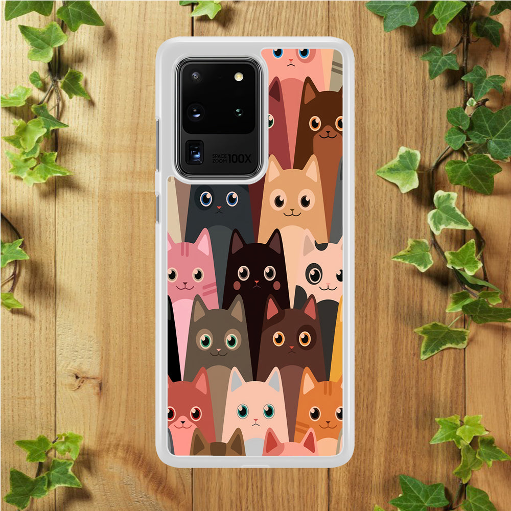 Cute Cat Doodle Samsung Galaxy S20 Ultra Case