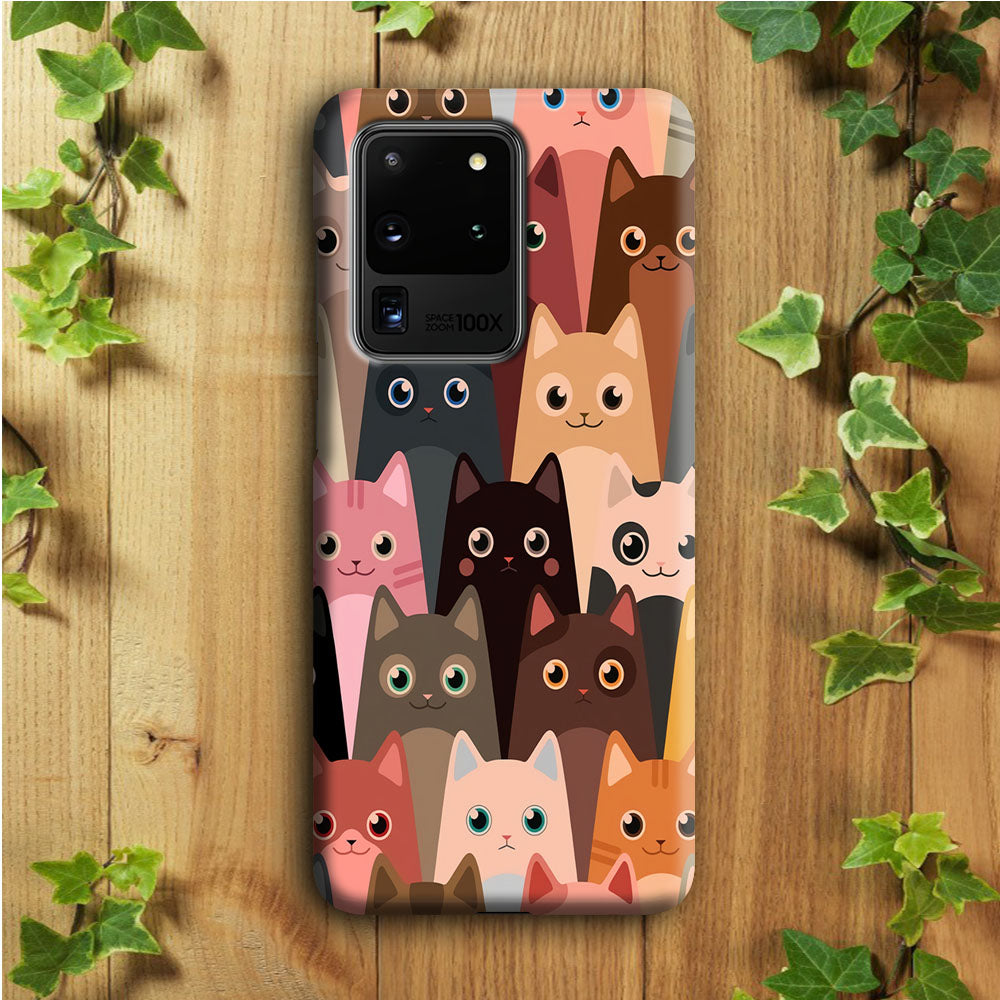 Cute Cat Doodle Samsung Galaxy S20 Ultra Case