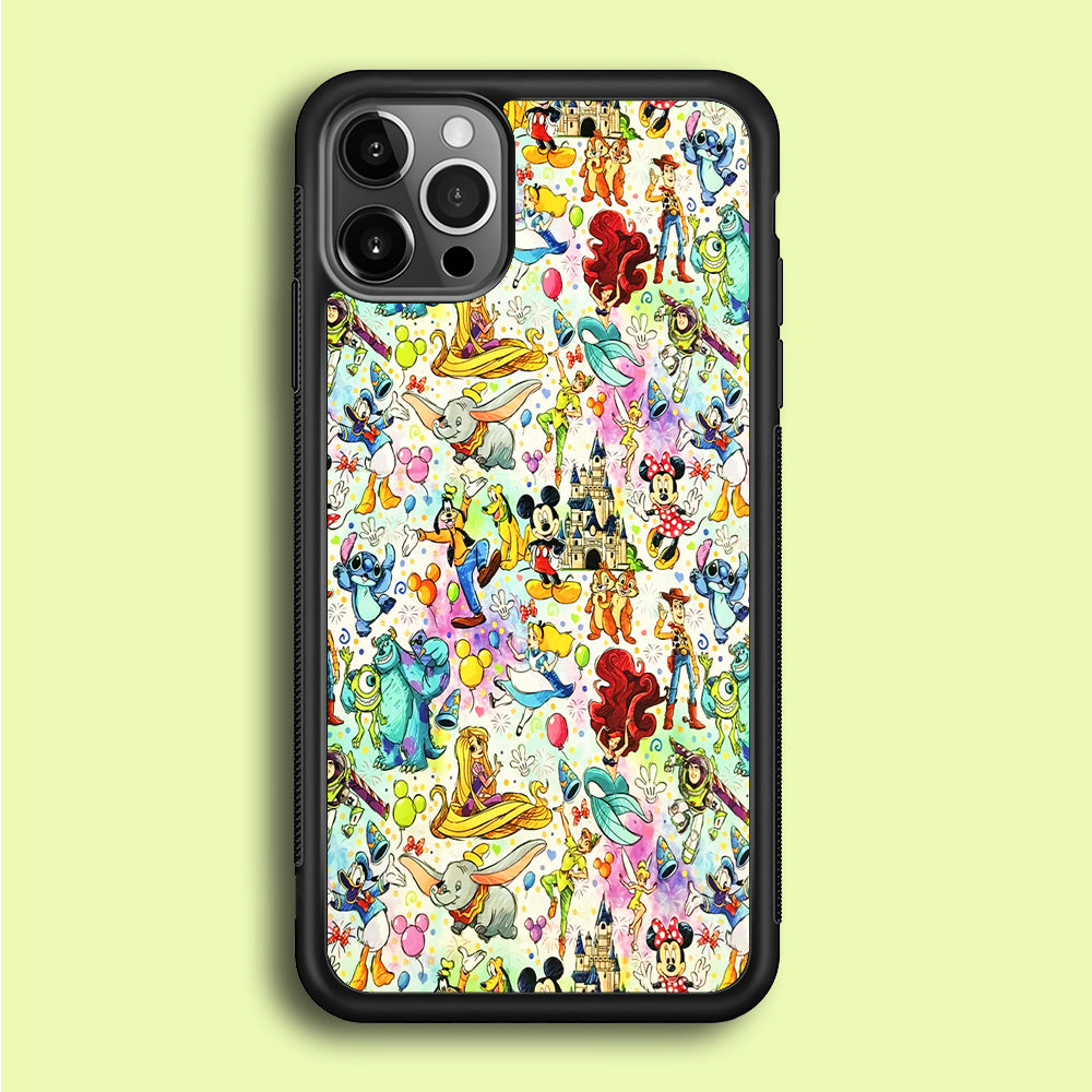 Cute Disney Characters Collage iPhone 12 Pro Case