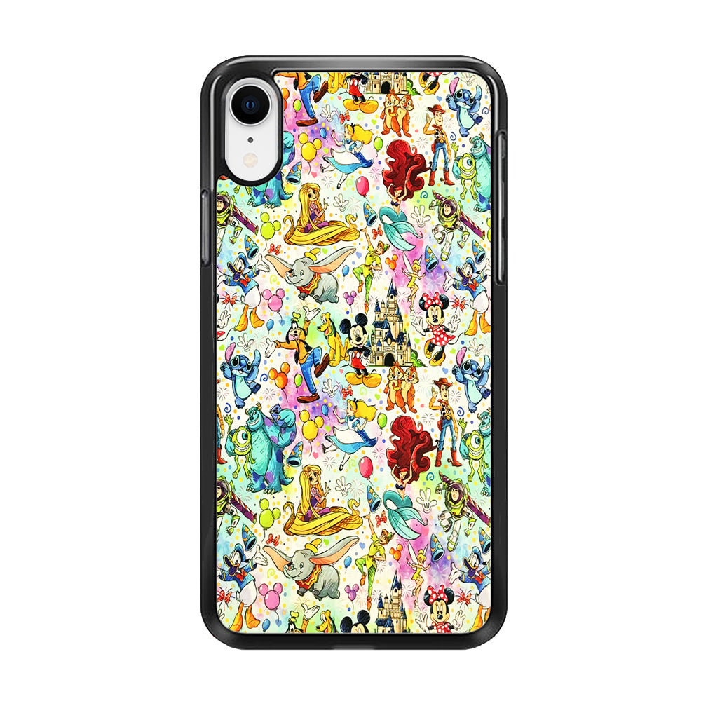 Cute Disney Characters Collage iPhone XR Case