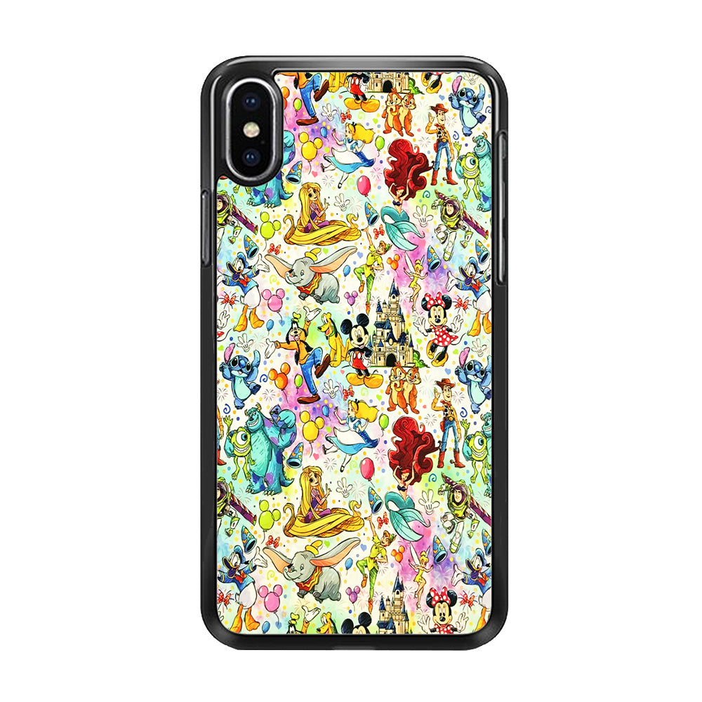 Cute Disney Characters Collage iPhone Xs Case