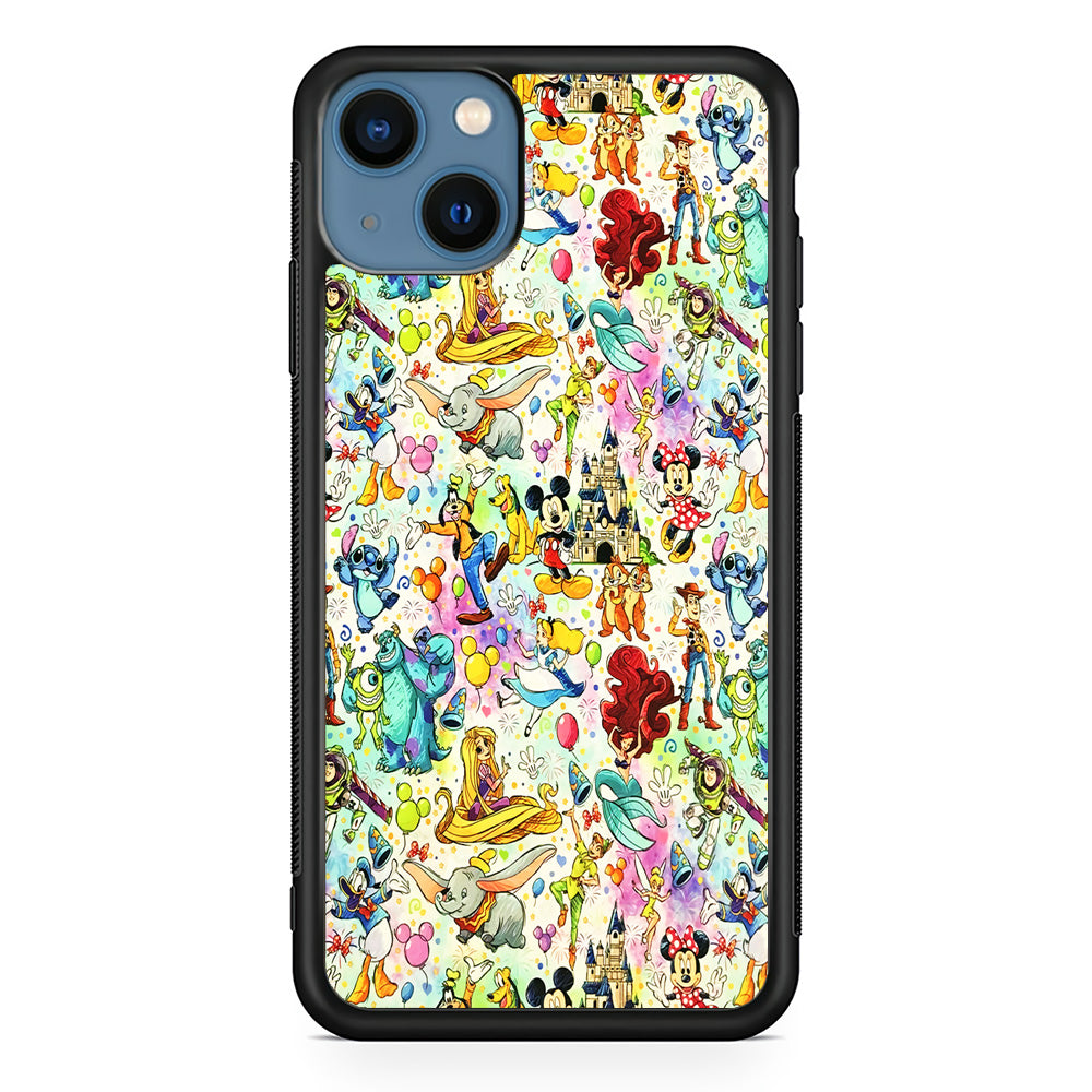 Cute Disney Characters Collage iPhone 13 Pro Case