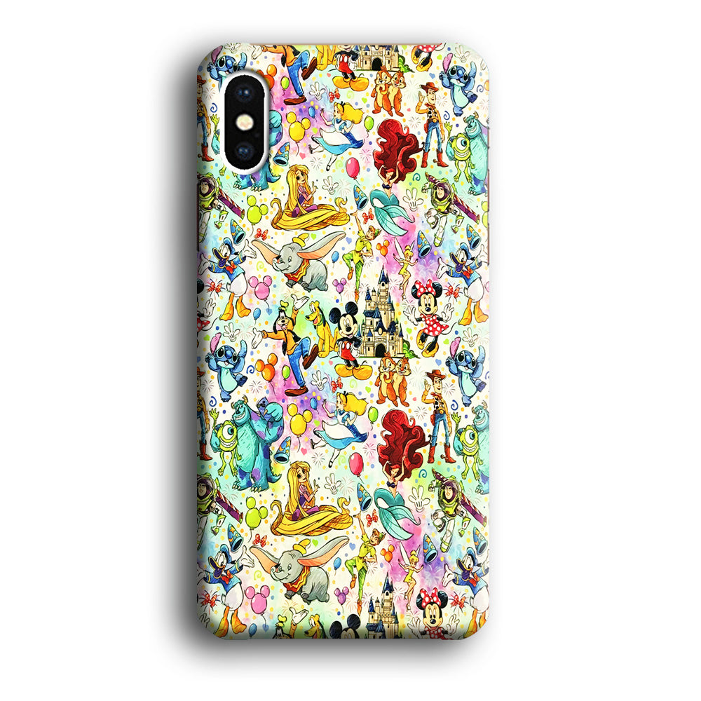 Cute Disney Characters Collage iPhone Xs Case