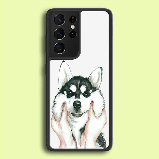 Cute Face Dog 001 Samsung Galaxy S21 Ultra Case