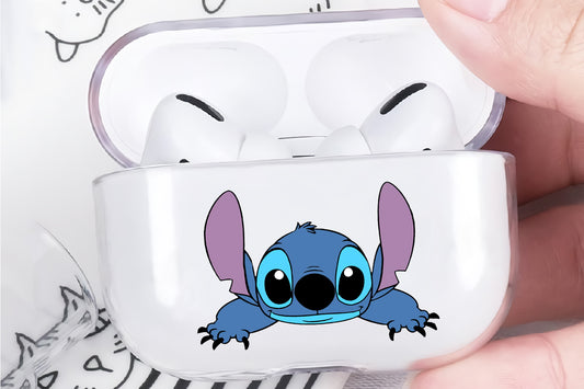 Cute Face Stitch Hard Plastic Protective Clear Case Cover For Apple Airpod Pro